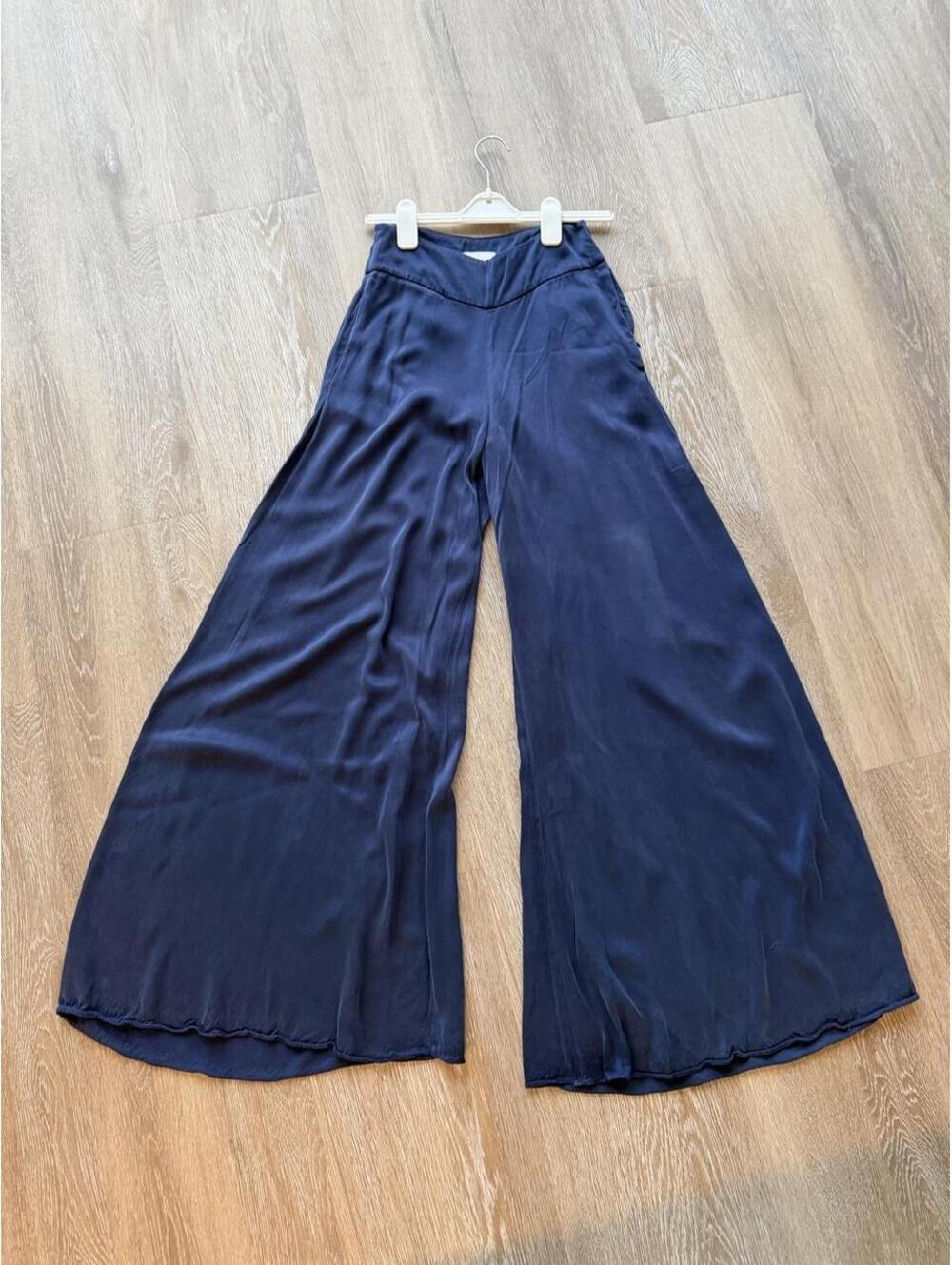 Rat&Boa navy blue high-waisted wide-leg pants